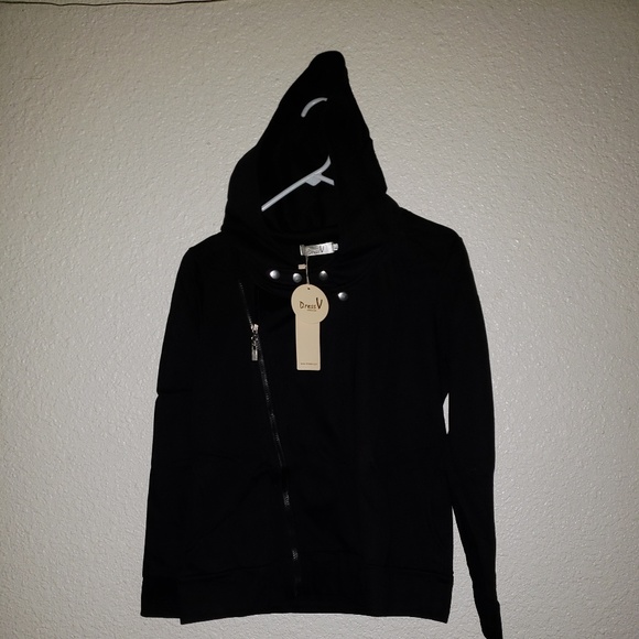 BLACK HOODED ZIP JACKET - Picture 6 of 7